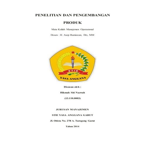 Penelitian dan pengembangan produk