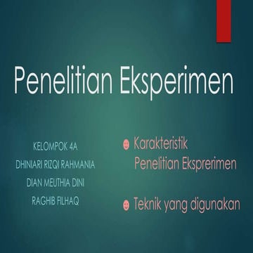 Penelitian eksperimen