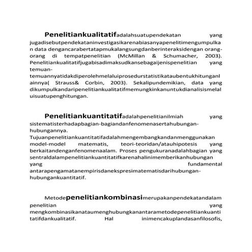 Penelitian kuantitatif, kualitatif, kombinasi dan perbedaan penelitian kuantitatif dan kualitatif