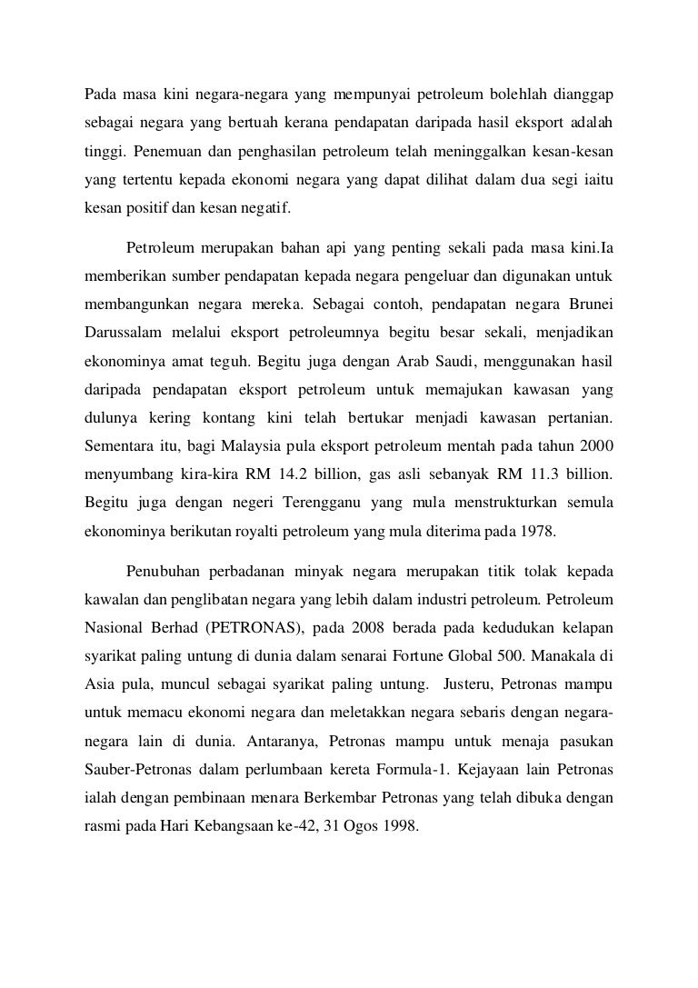 Penemuan Petroleum Lebih Memberi Keburukan Kepda Kebaikan Di Sesuatu