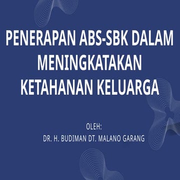 Penerapan ABS-SBK dalam Meningkatkan Ketahan Keluarga (Materi Dr ...
