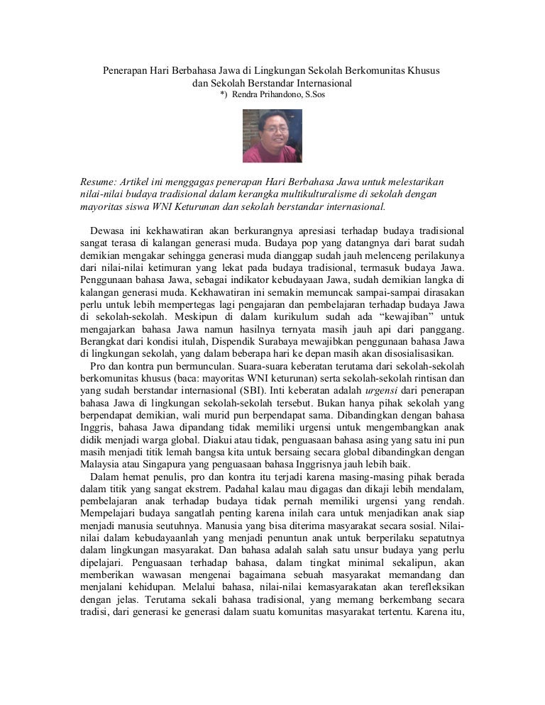 Artikel Bahasa Jawa Tentang Lingkungan