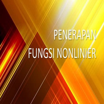 Penerapan non linier pada bidang ekonomi