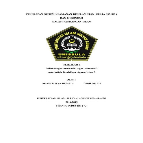 Penerapan smk3 & ergonomi dalam pandangan islam