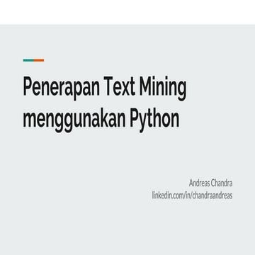 Penerapan text mining menggunakan python