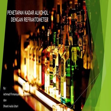 Penetapan kadar alkohol dengan refraktometer