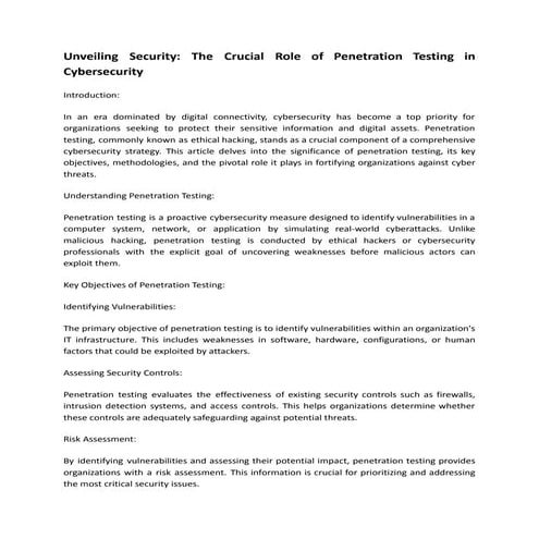 Benefit from Penetration Testing Certification