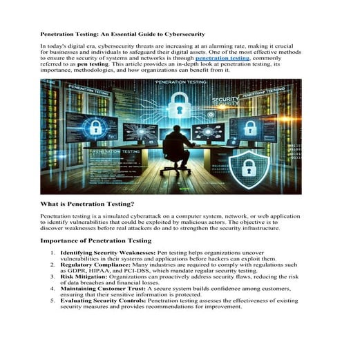 Penetration Testing: An Essential Guide to Cybersecurity