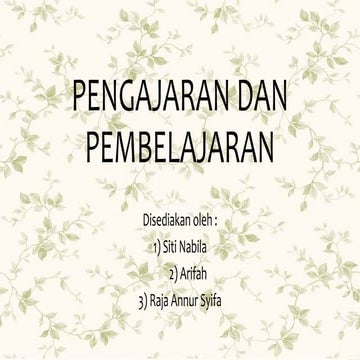 Pengajaran dan pembelajaran
