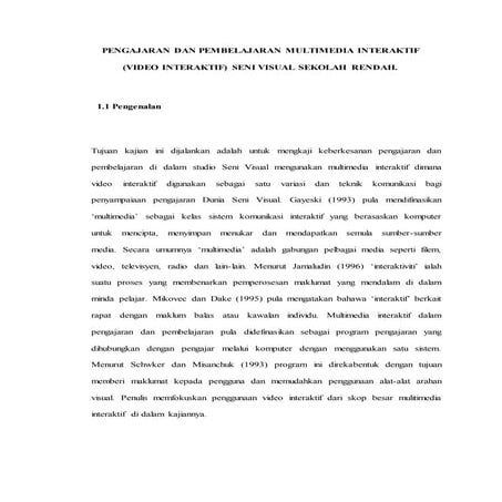 Pengajaran dan pembelajaran multimedia interaktif