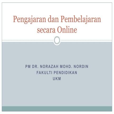 Pengajaran dan pembelajaran secara online