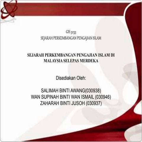 Pengajian islam selepas merdeka