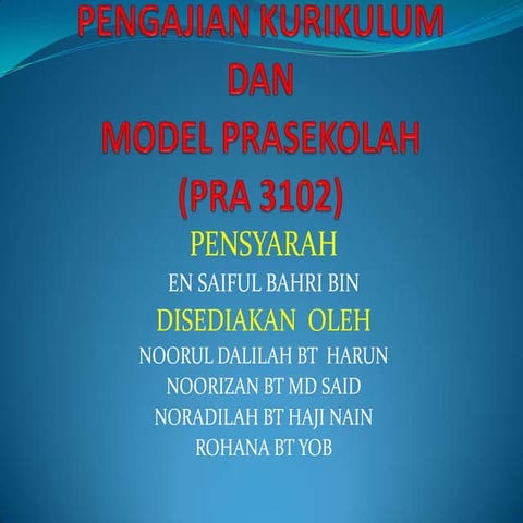 Pengajian kurikulum model kurikulum