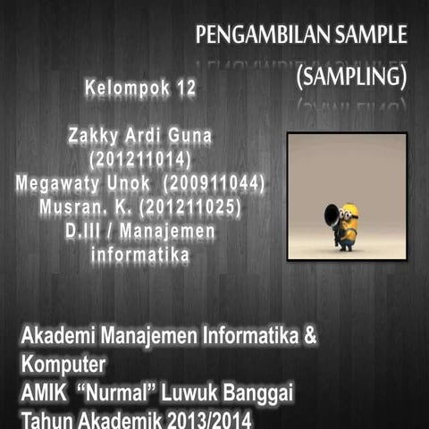 Pengambilan sample dalam Metode Penelitian