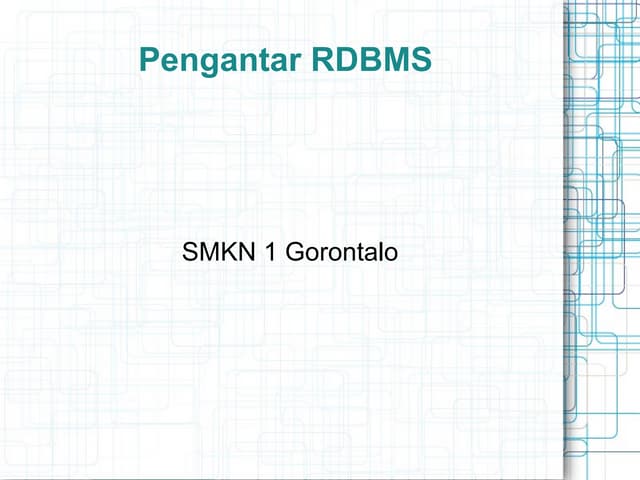 Pengantar RDBMS