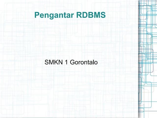 Pengantar RDBMS
