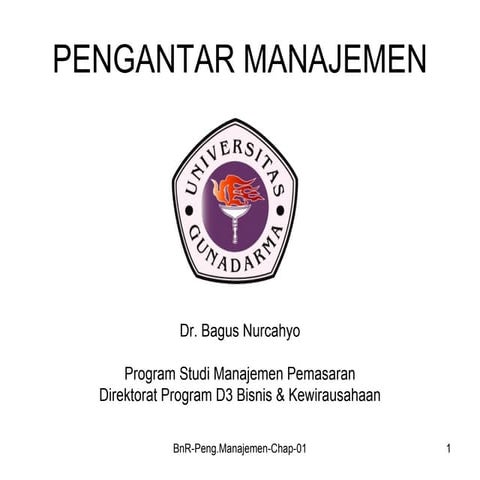 Pengantar manajemen chap-01