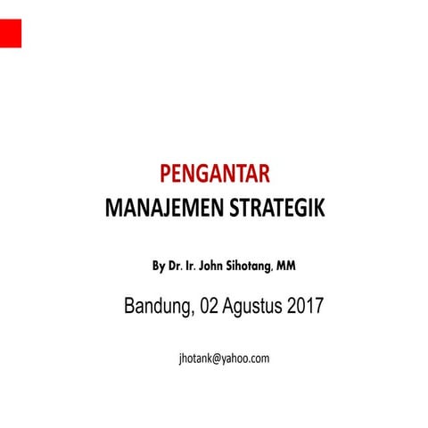 Pengantar manajemen stratejik