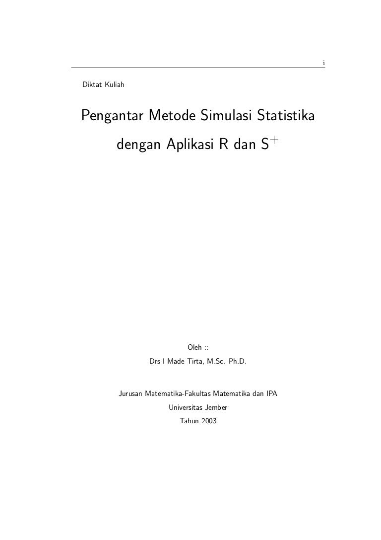 Teknik Simulasi Statistika