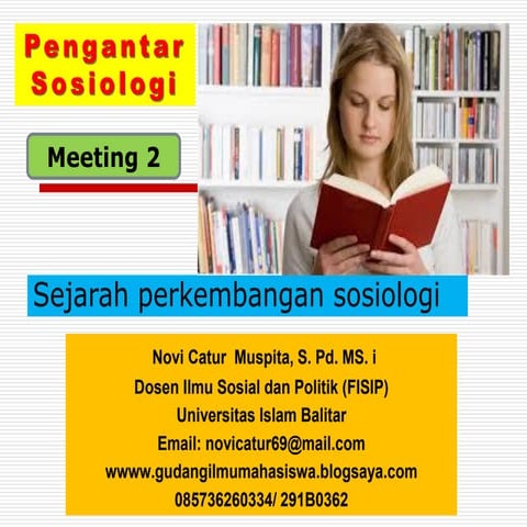 Pengantar sosiologi, sejarah sosiologi  (meeting 2)