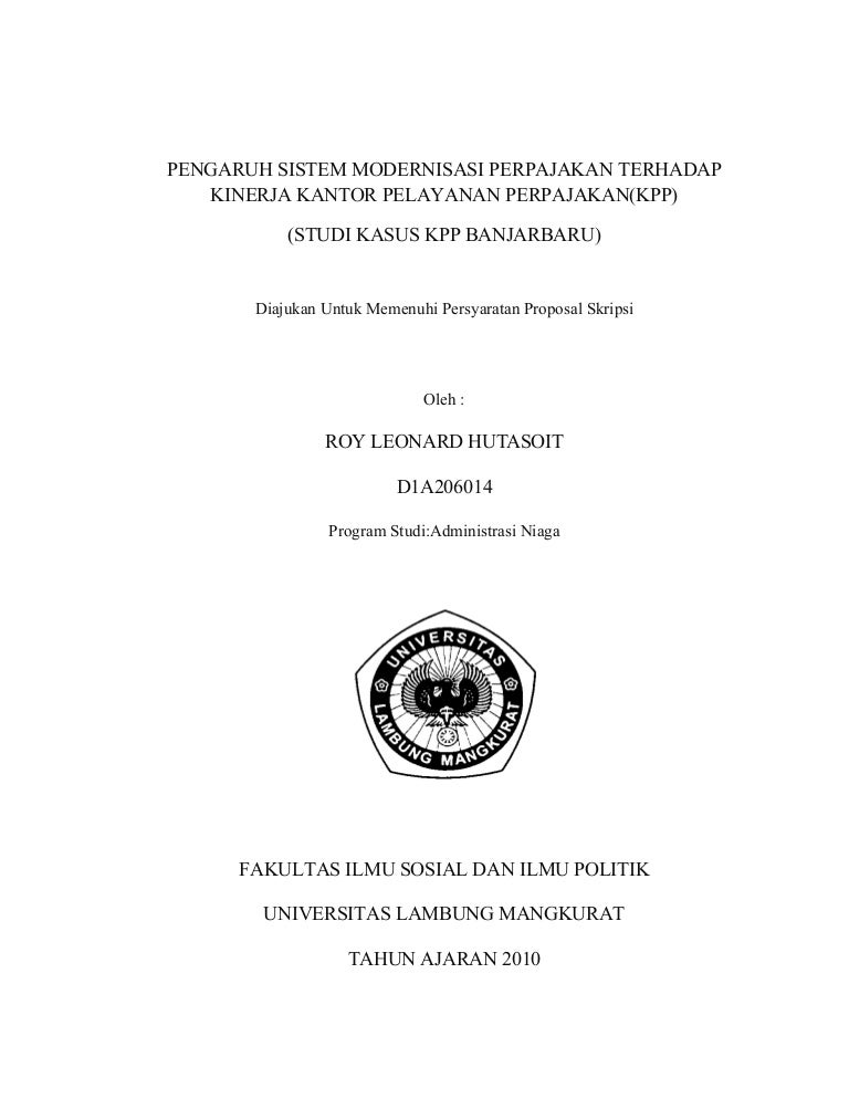 Pengaruh Sistem Modernisasi Perpajakan Terhadap Kinerja Kantor Pelaya Pengaruh Sistem Modernisasi Perpajakan Terhadap Kinerja Kantor Pelaya
