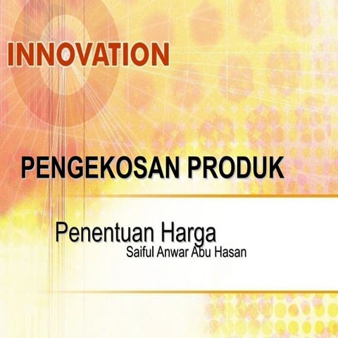 Pengekosan  produk 3 penentuan harga