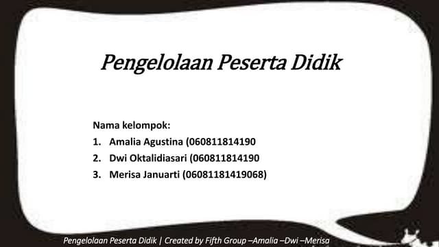 Pengelolaaan peserta didik 