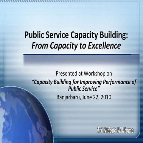 Public Service Capacity Building: From Capacity to Excellence