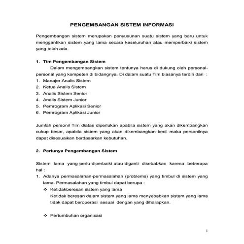 Pengembangan sistem informasi