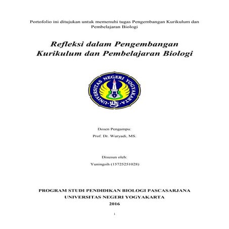 Pengembangan kurikulum dan pembelajaran biologi