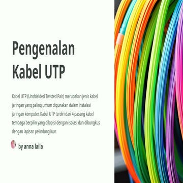 Pengenalan Kabel UTP (Unshielded Twisted Pair) | PPTX