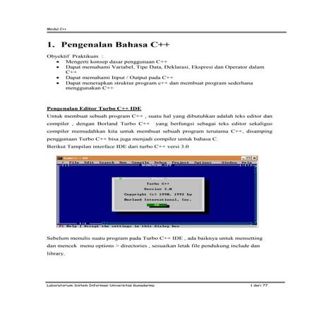 Pengenalan bahasa c++
