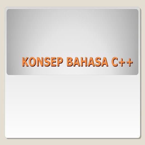 Pengenalan bahasa c++