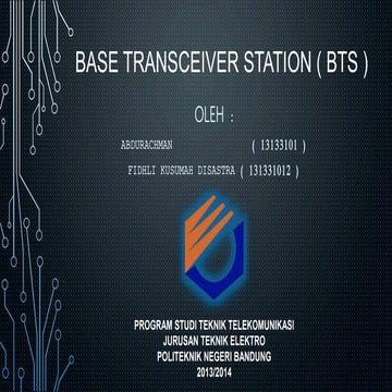 Pengenalan BTS (Base Tranceiver Station)