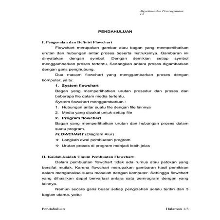 Pengenalan dan definisi flowchart