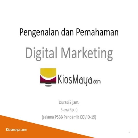 Pengenalan dan pemahaman digital marketing