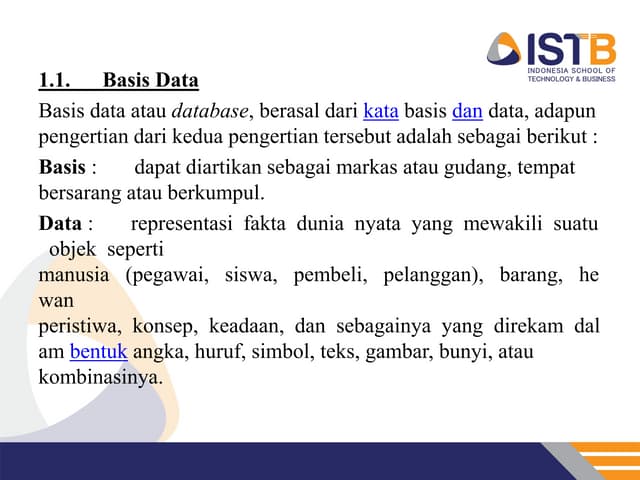 Pengenalan dasar sistem basisdata