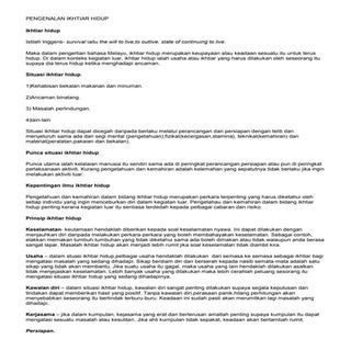 Pengenalan ikhtiar hidup