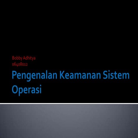 Pengenalan keamanan sistem operasi