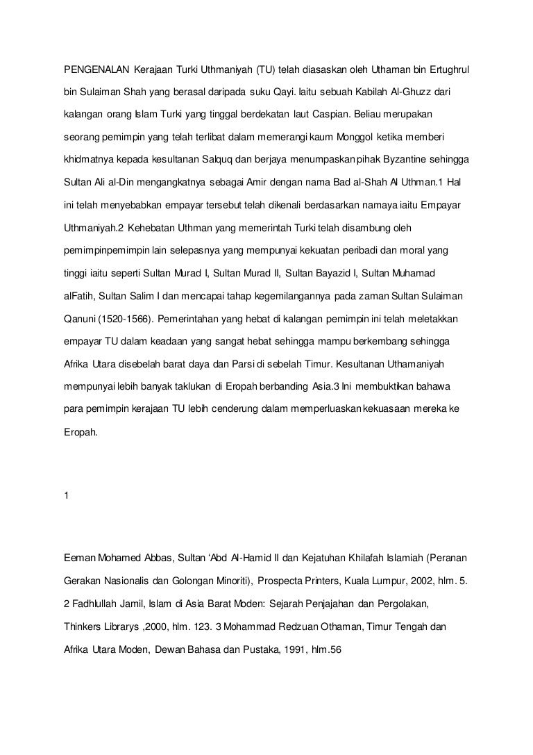 Pengenalan Kerajaan Turki Uthmaniyah Nina