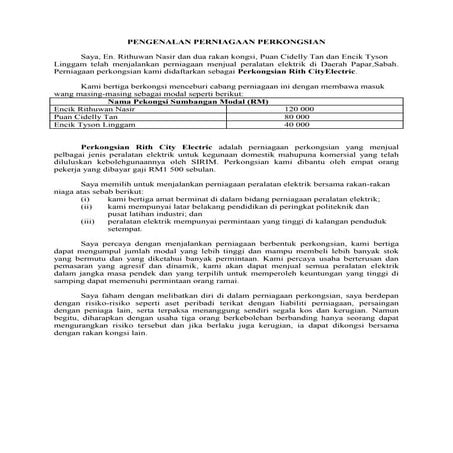 Pengenalan perniagaan perkongsian