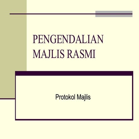 Pengendalian Majlis Rasmi