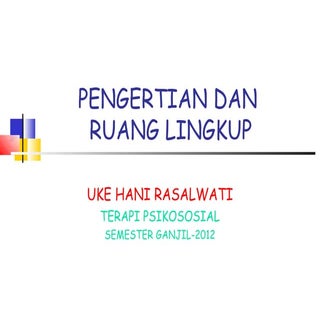 Pengertian dan ruang lingkup