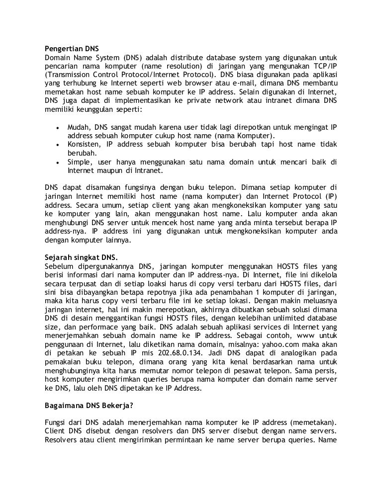 Pengertian Dns Pengertian Dns
