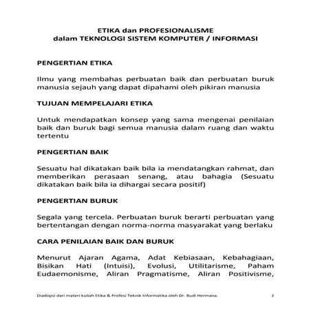 Pengertian Etika