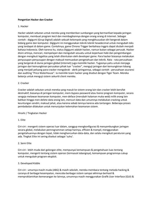 Pengertian hacker dan cracker