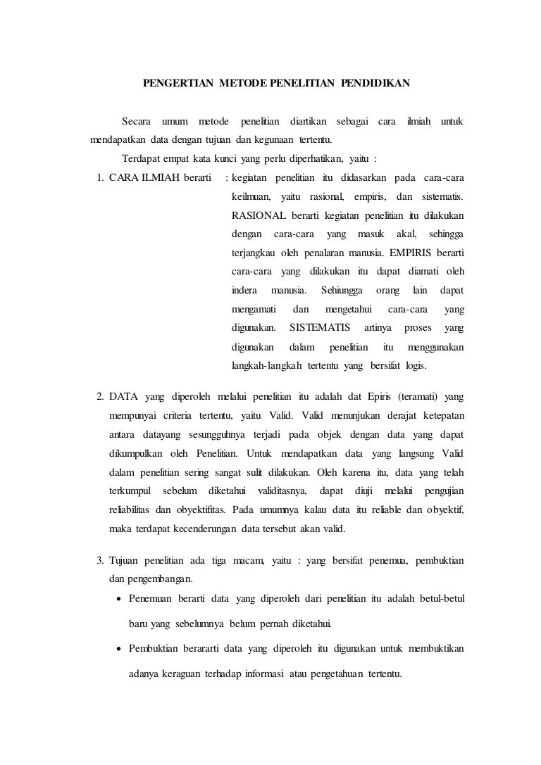 Pengertian Metode Penelitian Pendidikan