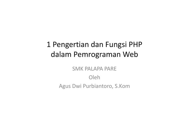 Pengertian dan fungsi dalam pemrograman web