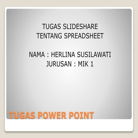 Pengertian spreadsheet