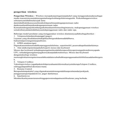 Pengertian wireless | PDF